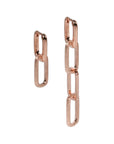 Rose Gold and Silver Asymmetrical Drop Earrings