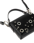 Studded Top Grain Leather Bag with Adjustable Strap