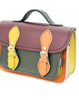 Handmade Leather Micro Satchel - Autumnal Kaleidoscope