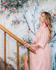 Mid-Length Bamboo Terry Robe for Women - Pink