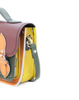 Leather Midi Satchel - Autumnal Kaleidoscope