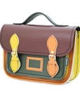 Leather Midi Satchel - Autumnal Kaleidoscope