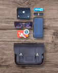 Leather Midi Satchel - Dark Brown