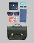 Leather Midi Satchel - Ivy Green