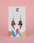 Mini silver glitter lightning bolt earrings