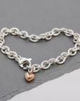 Mini Lifetime Rose Gold Heart Charm Bracelet