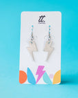 Mini silver cork lightning bolts