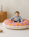 MINICAMP Large Kids Floor Cushion in Vibrant Tulip Pattern