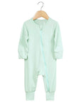Premium Mint Super Soft 2-Way Zip Sleepsuit for Babies 6-9 Months, Cozy and Comfortable Sleepwear with Easy Diaper Change by Flossie & George at brixbailey.com