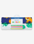 Premium Organic Cotton Muslin Burp Cloths Double Pack with Lion Print, Absorbent and Eco-Friendly for Baby Essentials by Toby Tiger at brixbailey.com