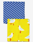 Premium Organic Muslin Cloths 2-Pack with Seagull Print and Stripes, Soft GOTS-Certified Cotton for Babies and Kids by Toby Tiger at brixbailey.com