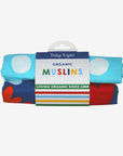 Luxury Multicolor Heart Print Blue and Pink Organic Baby Wrap, 100% GOTS-Certified Cotton, Soft and Eco-Friendly by Toby Tiger at brixbailey.com