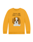 Royal Shadows & Snack Time: Eco Kids Sweatshirt with Cavalier Charm