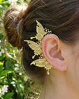 Boho Butterfly Filigree Ear Cuff - No Piercing Wrap Earring in Gold and Silver