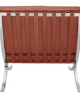 Modern Barcelona Chair And Footstool, Brown Leather