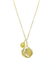 Molten Crescent Moon Necklace - Gold Vermeil
