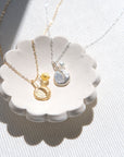 Molten Crescent Moon Necklace - Gold Vermeil