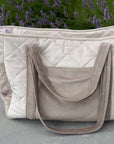 Beige Mom and Weekender Travel Bag