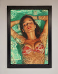 Money Pool Babe Framed Wall Art