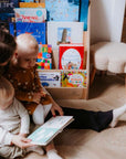 wooden bookshelf for kids