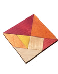 Wooden Tangram Puzzle with Travel Bag in Warm Tones