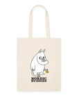 Beige Flower Tote Bag with Moomintroll Design