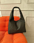 Moon Bag Heart in Khaki with Polka Dots