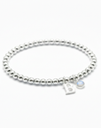 Personalised June Birthstone, Initial Letter & Moonstone Charm Bracelet