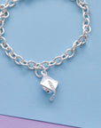 Mortar Board Personalised Silver Charm Bracelet