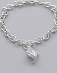 Mortar Board Graduation Cap Personalised Silver Charm
