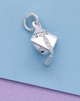 Mortar Board Personalised Silver Charm Bracelet