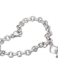 Mortar Board Personalised Silver Charm Bracelet