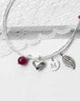 Personalised Silver Bracelet with Ruby