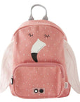 bold mrs flamingo kids backpack with adjustable straps and water-repellent cotton