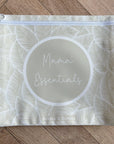 Hospital Bag Organiser Pouches - Unisex Beige Leaf Print