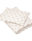 Cozy Muslin Baby Blanket and Pillow Set with Boho Flowers