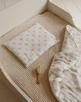 Cozy Muslin Baby Blanket and Pillow Set with Boho Flowers
