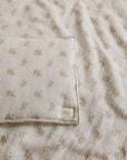 Cozy Muslin Baby Blanket and Pillow Set with Boho Flowers