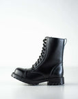 Black Leather Punk Style Boots