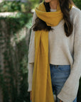 Mustard Handloom Cashmere Scarf
