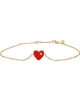 Diamond Enamel Heart Bracelet