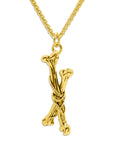 Gold Tethered Remains Bones Necklace