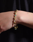 Gold Sara Mixed Gemstone Bracelet Pariba Onyx, Smoky Quartz & Rose Quartz