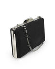 Black Evening Bag with Silver Chain Strap