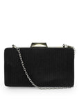 Black Evening Bag with Silver Chain Strap