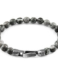 Grey Jasper Beaded Silver Bracelet