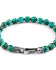 Silver and Blue Turquoise Beaded Bracelet
