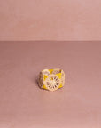 Atlántico Iraca Woven Napkin Ring, Yellow - Set of 4