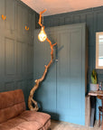 Amélie – Handcrafted Branch Floor Lamp with Reclaimed Timber Base