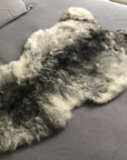 Luxury natural grey Icelandic sheepskin rug, premium shorn 50mm sheep hide, ethically sourced free-range wool, best-selling organic throw by Wildash London at brixbailey.com